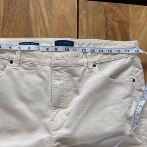 Talbots Corduroy White High-Rise Straight-Leg Pants Size 16